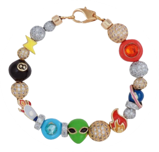 Beaded charm bracelet in perfect condition